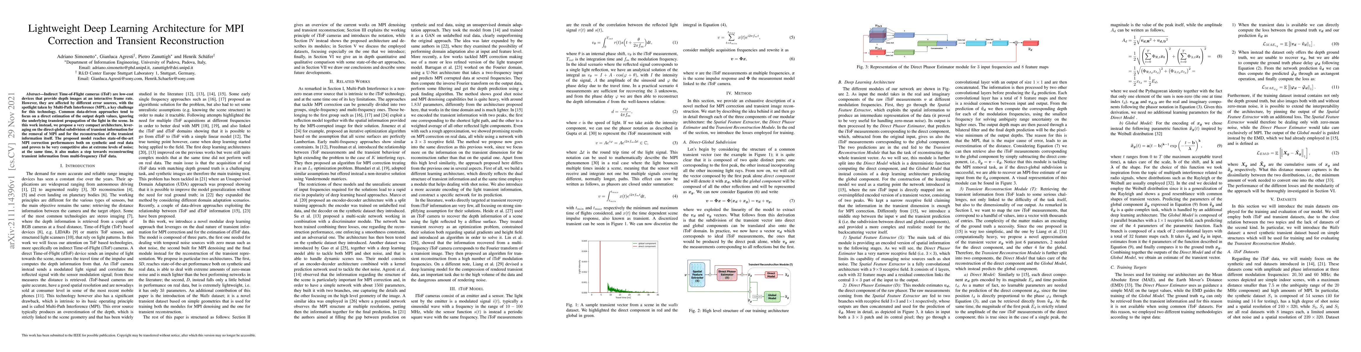 Thumbnail for Lightweight Deep Learning Architecture for MPI Correction and Transient
  Reconstruction