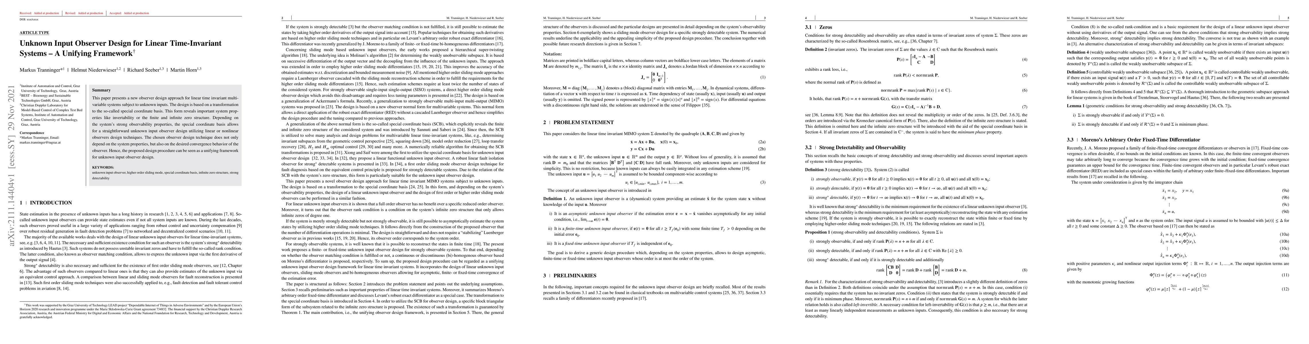 Thumbnail for Unknown Input Observer Design for Linear Time-Invariant Systems -- A
  Unifying Framework