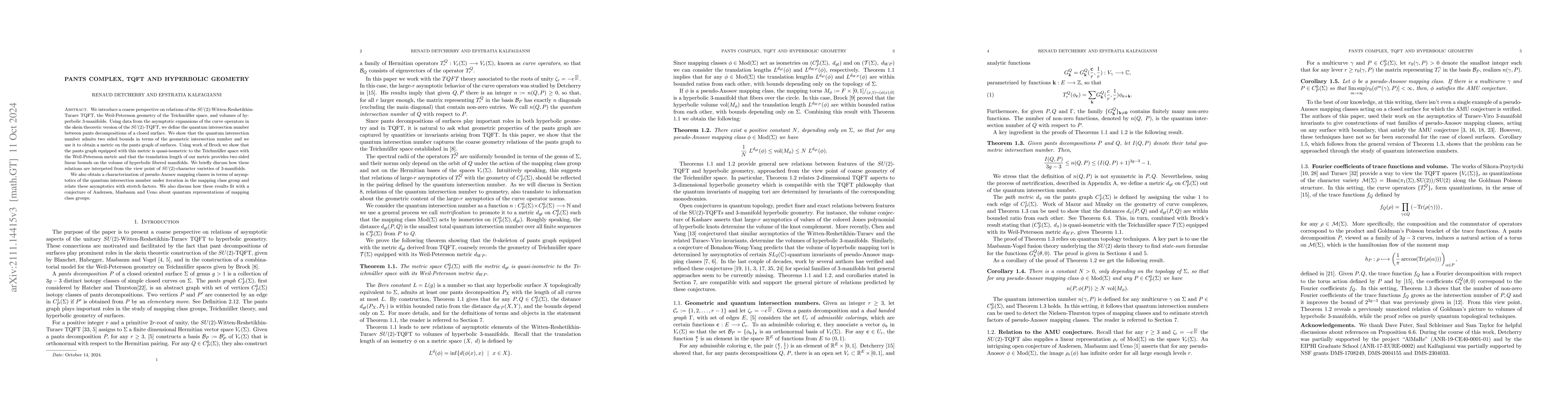 Thumbnail for Pants complex, TQFT and hyperbolic geometry