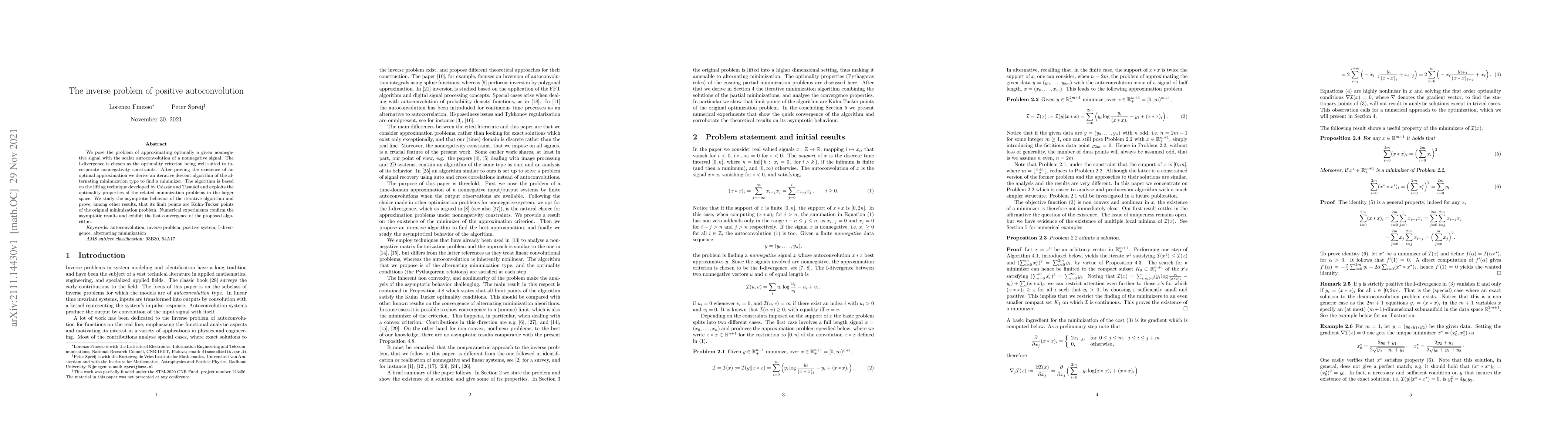 Thumbnail for The inverse problem of positive autoconvolution