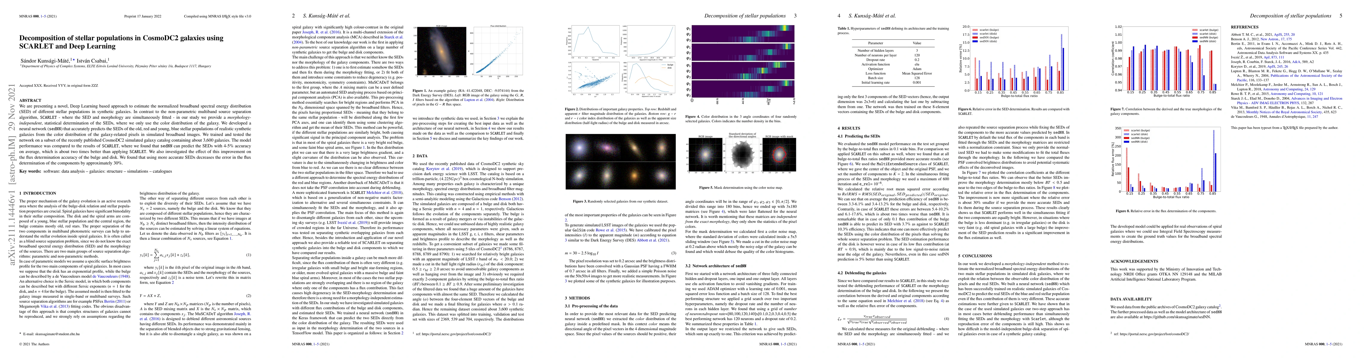 Thumbnail for Decomposition of stellar populations in CosmoDC2 galaxies using SCARLET
  and Deep Learning