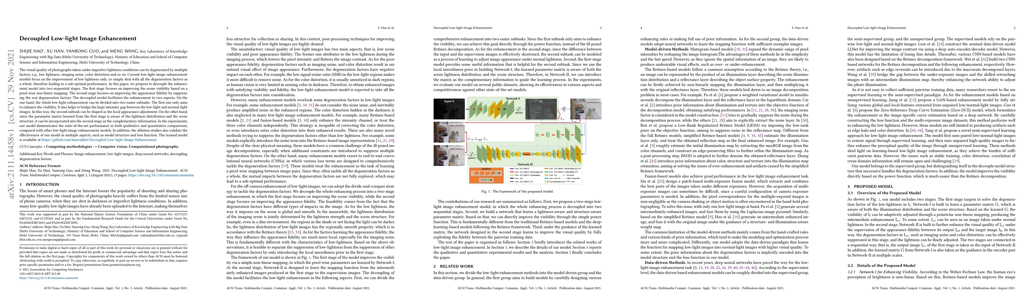 Thumbnail for Decoupled Low-light Image Enhancement