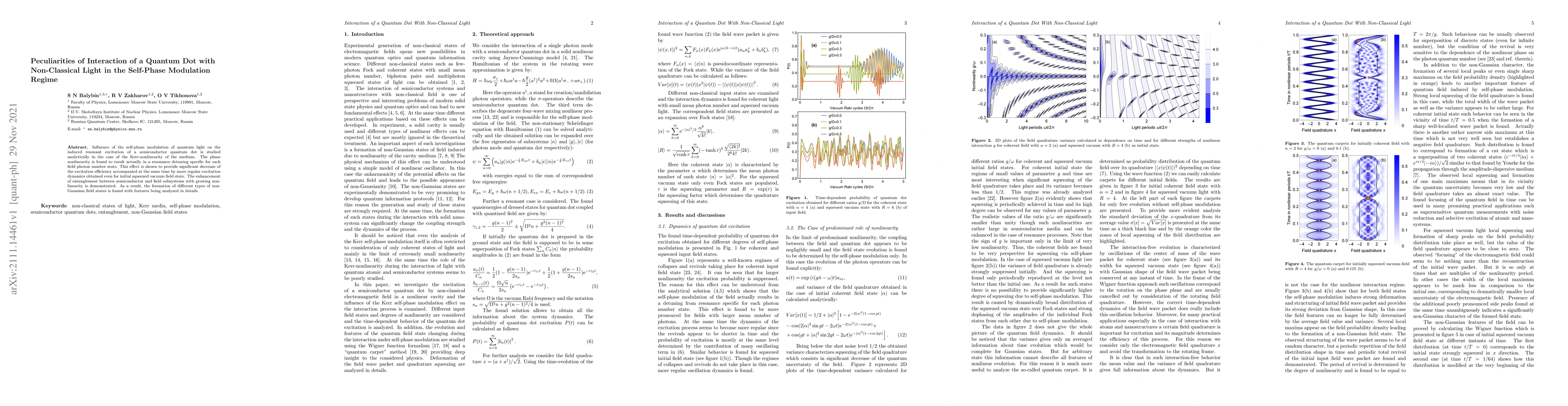Thumbnail for Peculiarities of Interaction of a Quantum Dot with Non-Classical Light
  in the Self-Phase Modulation Regime
