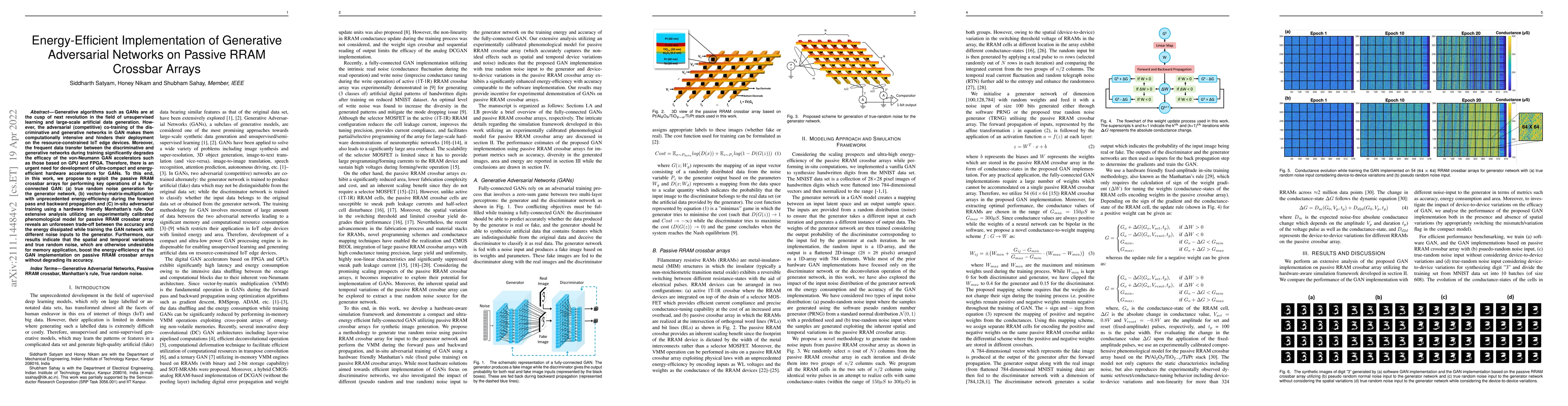 Thumbnail for Energy-Efficient Implementation of Generative Adversarial Networks on
  Passive RRAM Crossbar Arrays