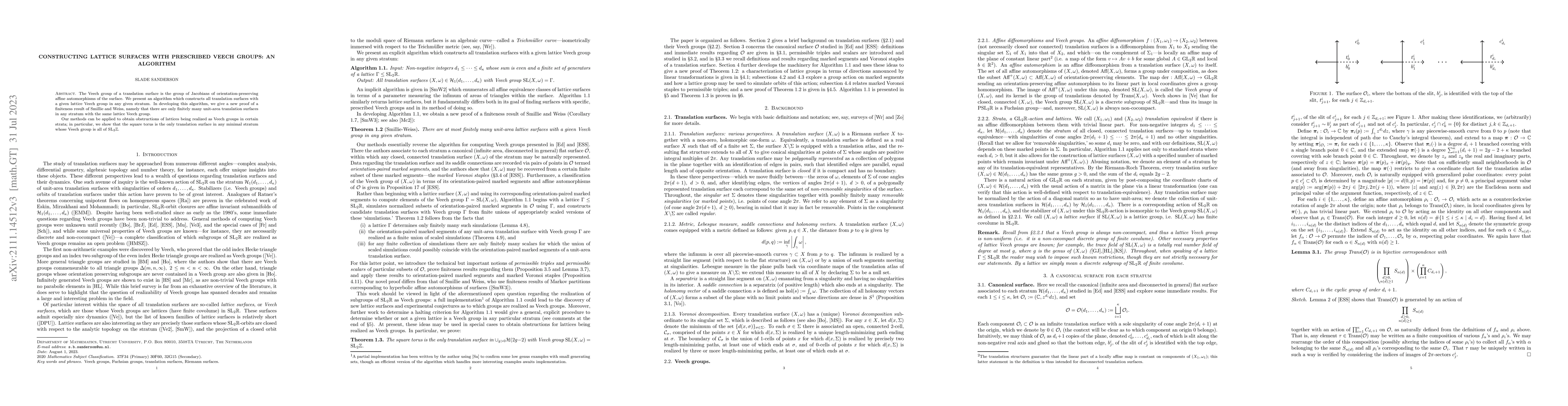 Thumbnail for Constructing lattice surfaces with prescribed Veech groups: an algorithm