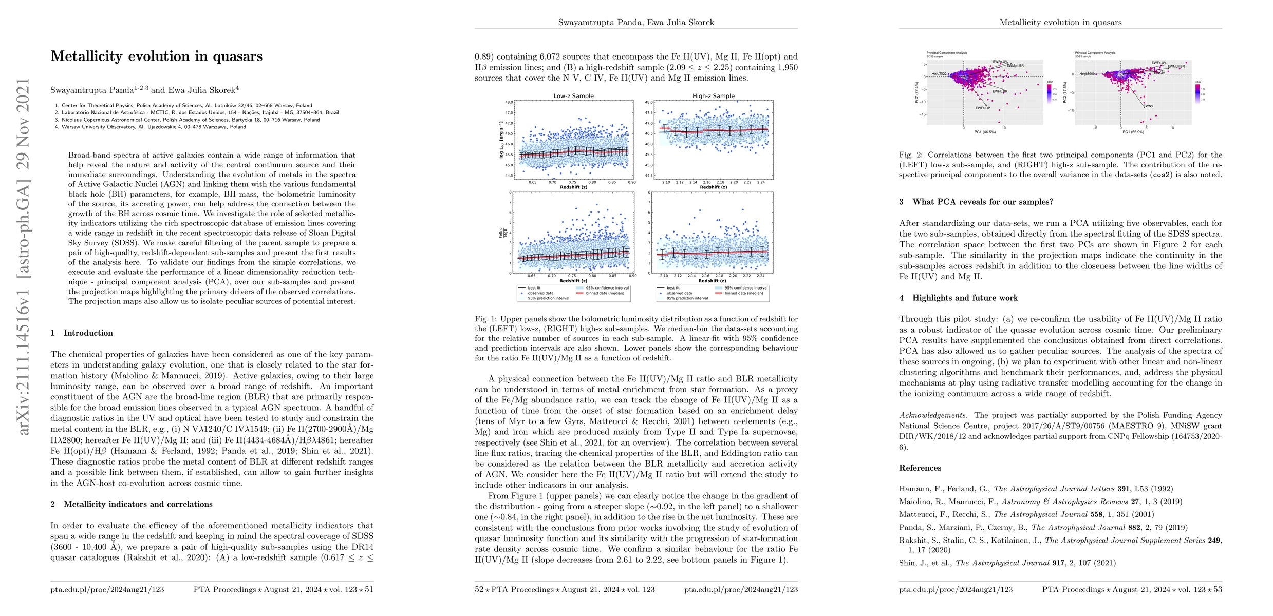 Thumbnail for Metallicity evolution in quasars