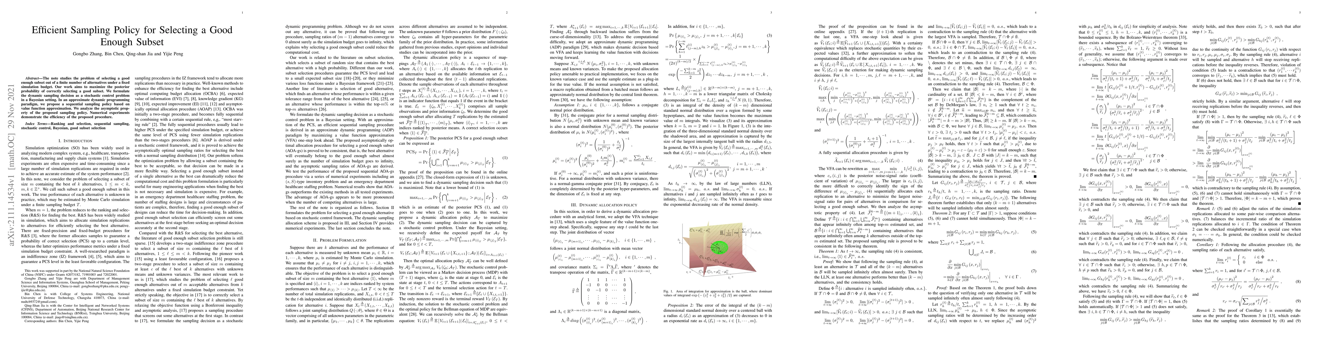 Thumbnail for Efficient Sampling Policy for Selecting a Good Enough Subset