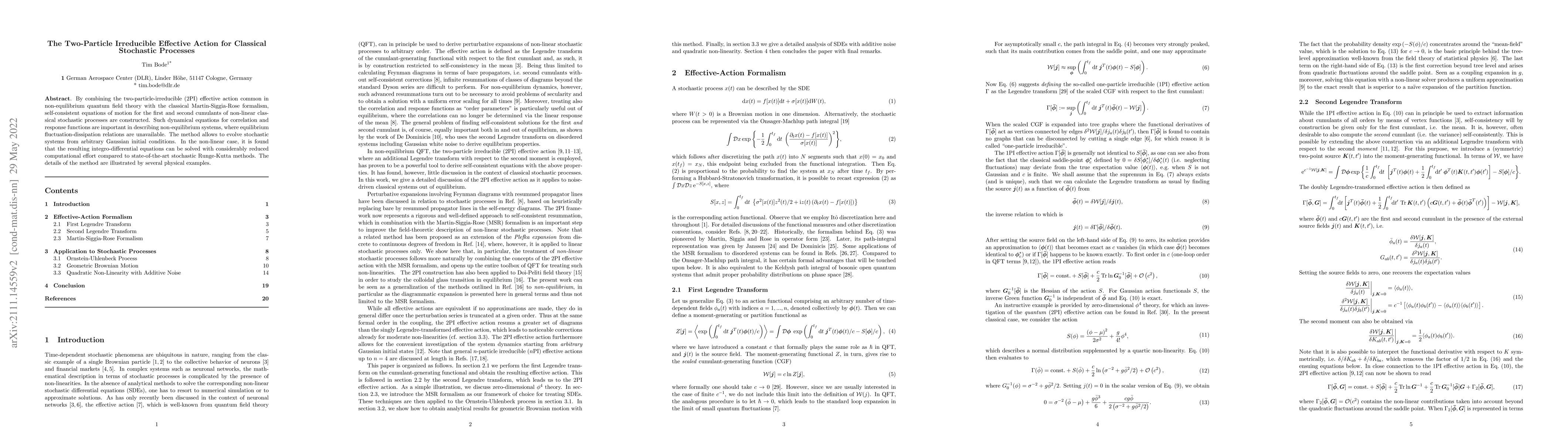 Thumbnail for The Two-Particle Irreducible Effective Action for Classical Stochastic
  Processes