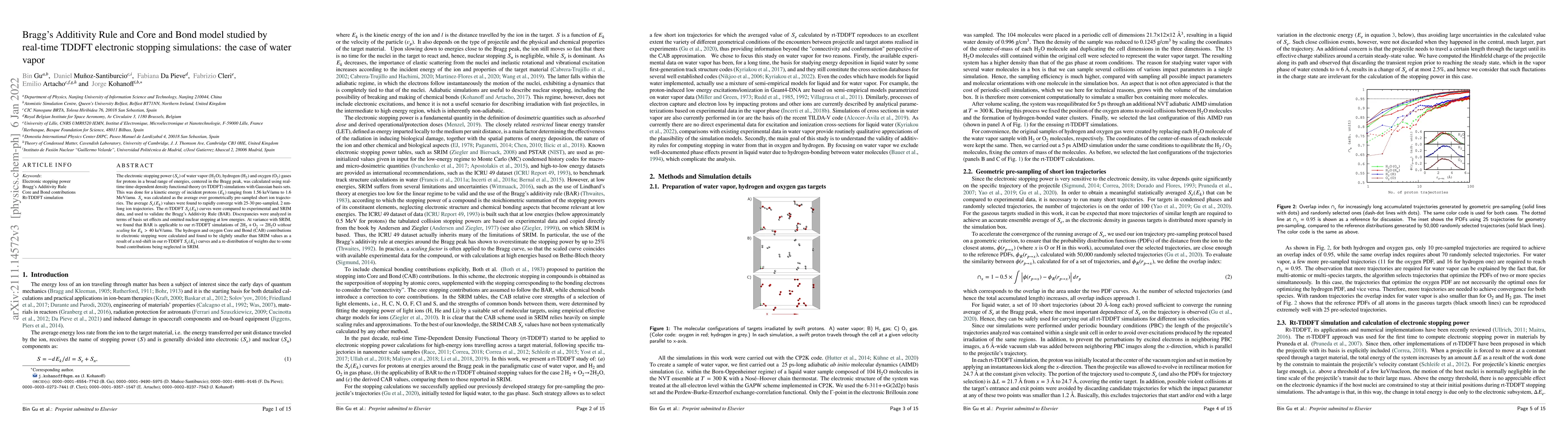 Thumbnail for Bragg's Additivity Rule and Core and Bond model studied by real-time
  TDDFT electronic stopping simulations: the case of water vapor