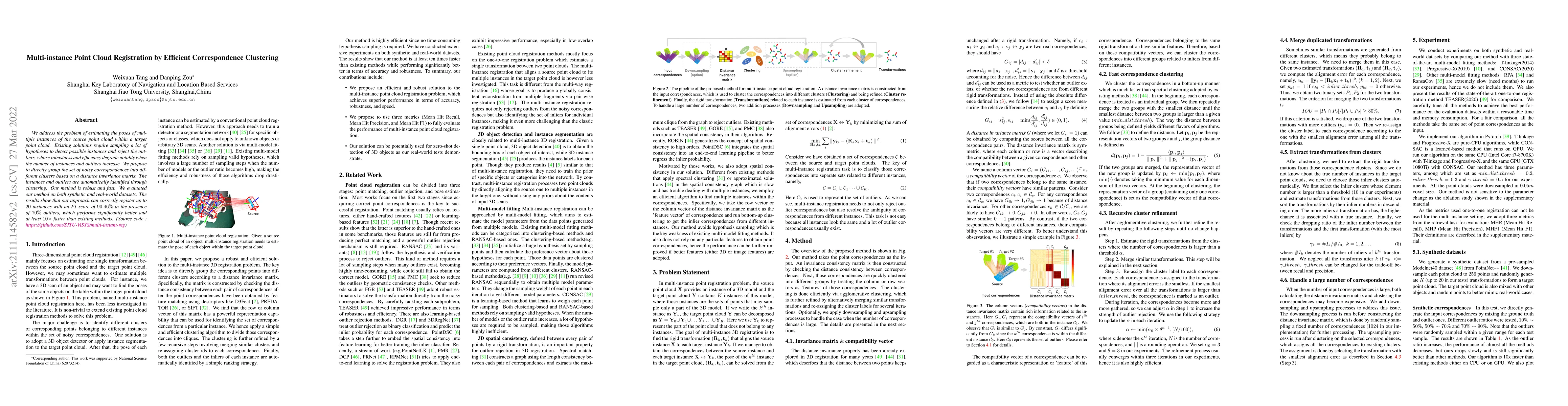 Thumbnail for Multi-instance Point Cloud Registration by Efficient Correspondence
  Clustering