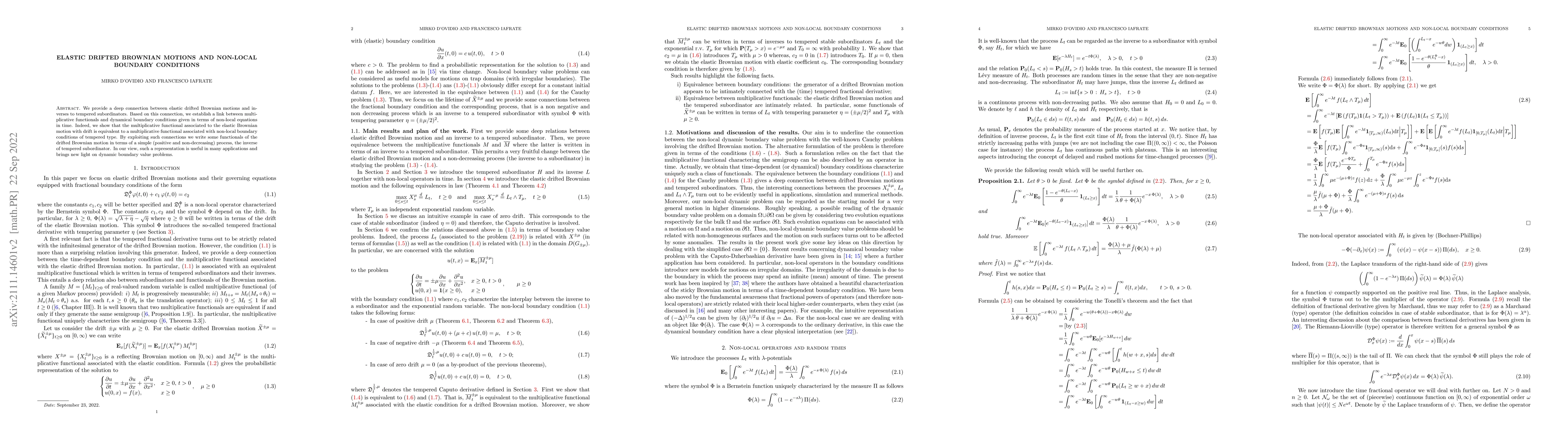 Thumbnail for Elastic drifted Brownian motions and non-local boundary conditions