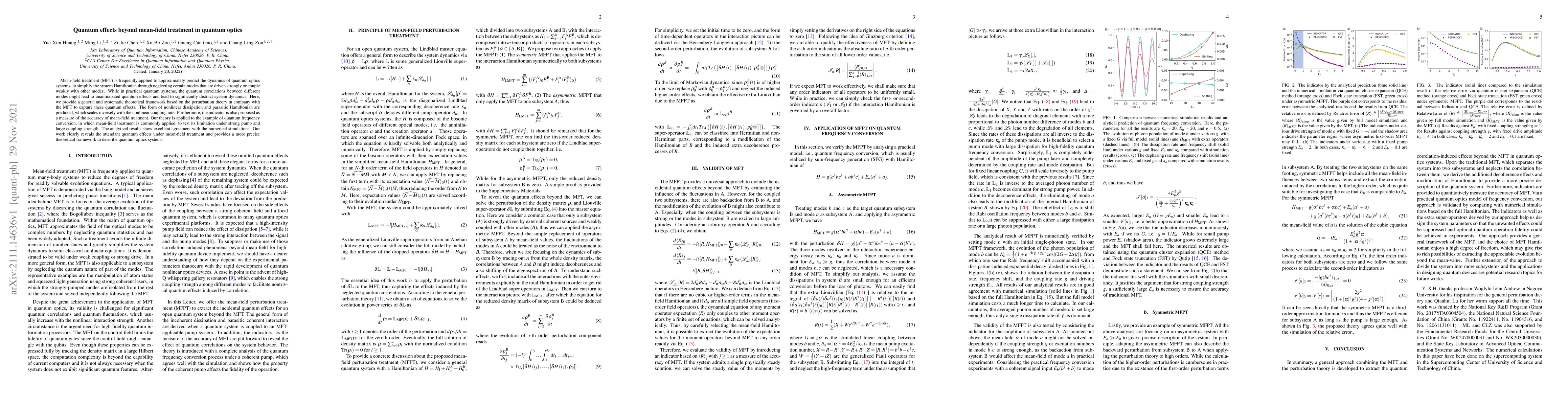 Thumbnail for Quantum effects beyond mean-field treatment in quantum optics