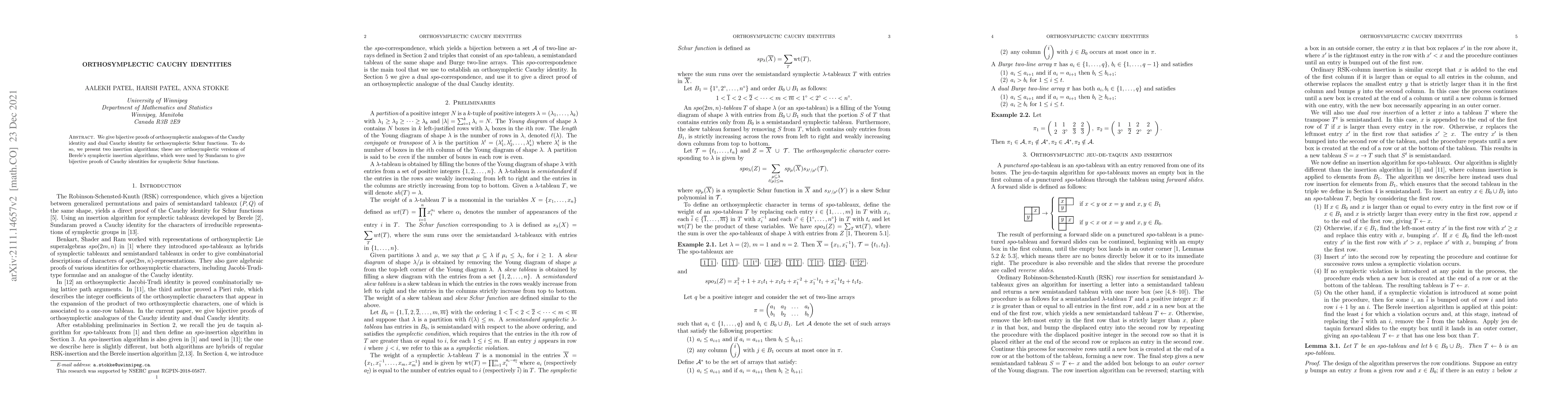 Thumbnail for Orthosymplectic Cauchy identities