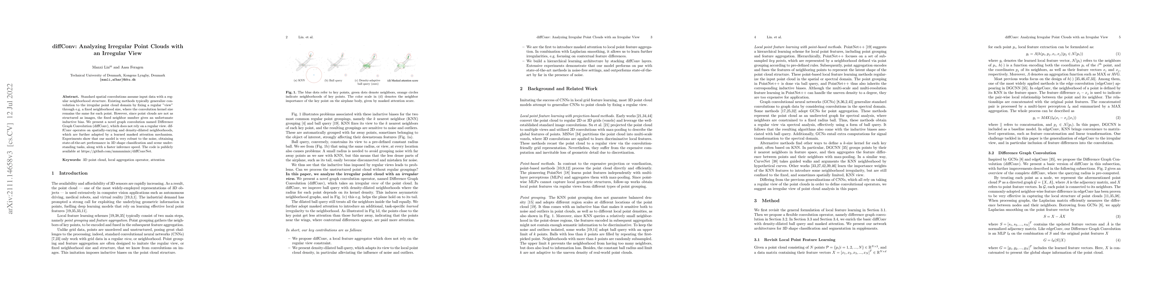 Thumbnail for diffConv: Analyzing Irregular Point Clouds with an Irregular View