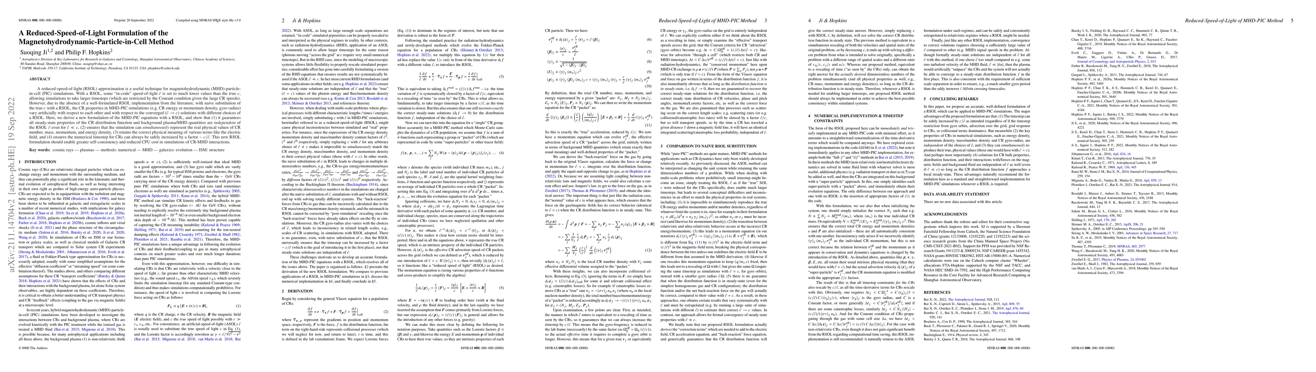 Thumbnail for A Reduced-Speed-of-Light Formulation of the
  Magnetohydrodynamic-Particle-in-Cell Method