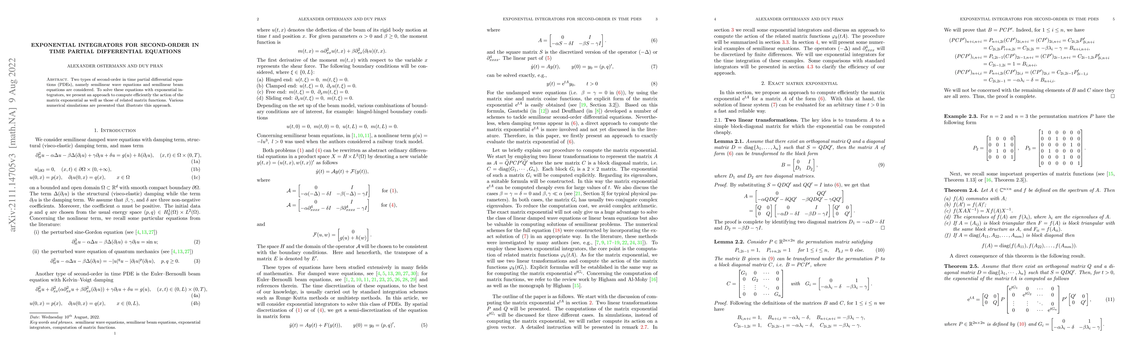 Thumbnail for Exponential integrators for second-order in time partial differential
  equations