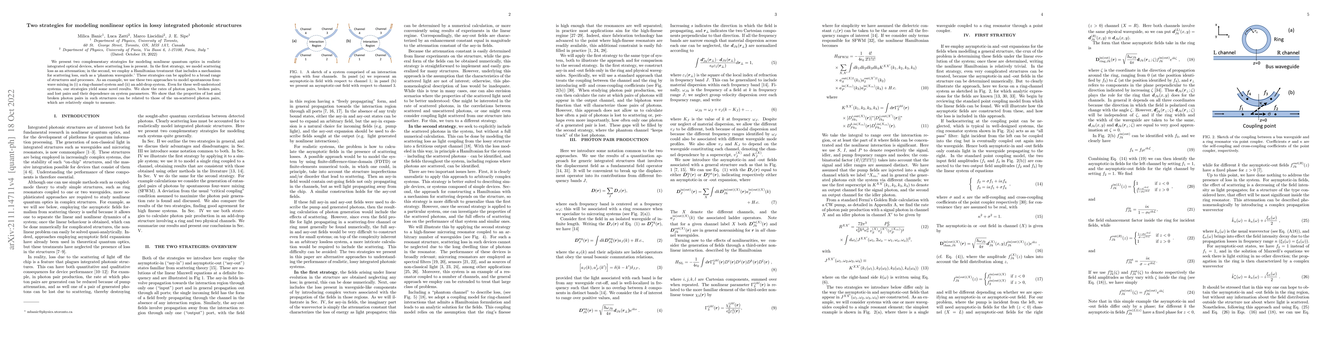 Thumbnail for Two strategies for modeling nonlinear optics in lossy integrated
  photonic structures