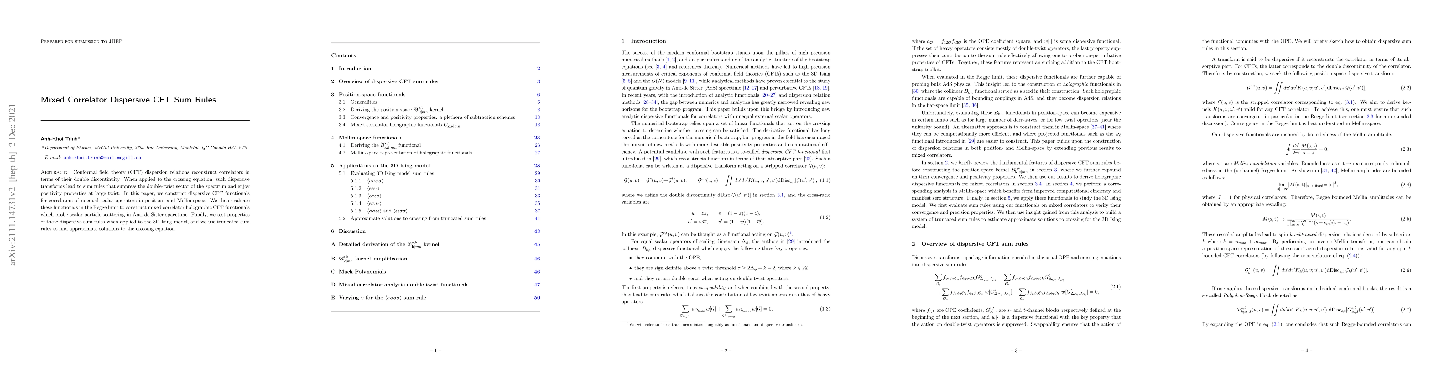 Thumbnail for Mixed Correlator Dispersive CFT Sum Rules
