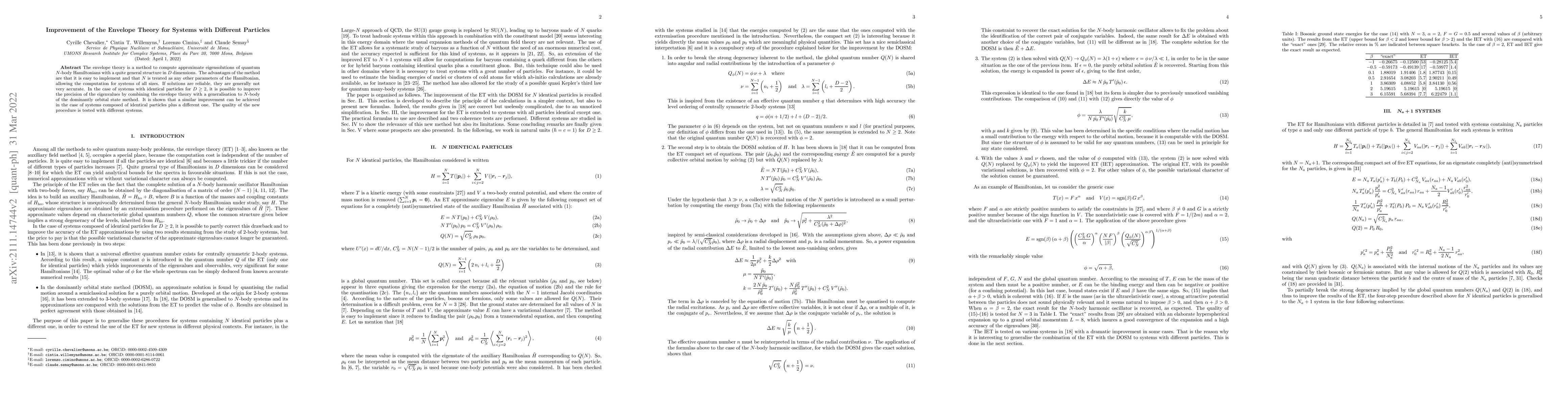 Thumbnail for Improvement of the Envelope Theory for Systems with Different Particles