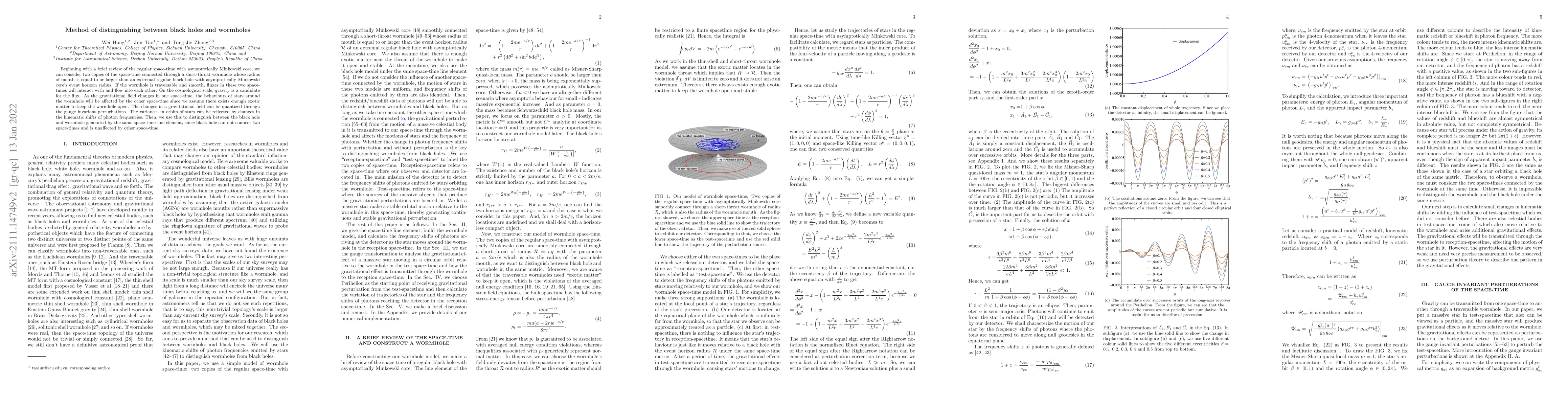 Thumbnail for Method of distinguishing between black holes and wormholes