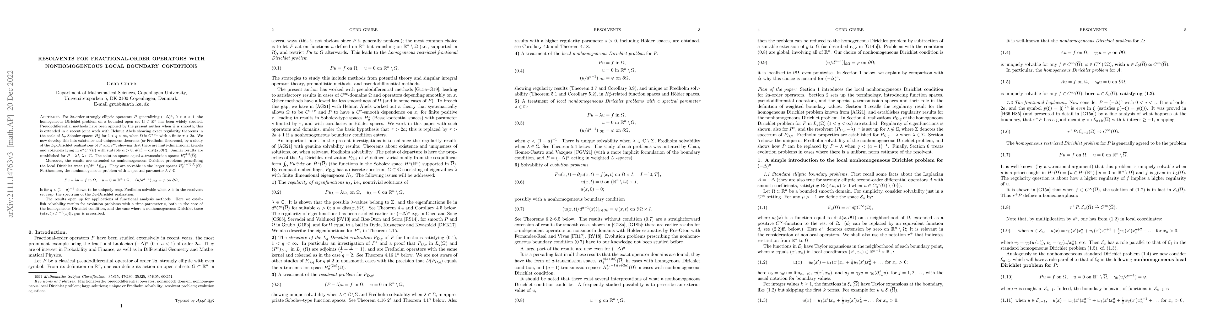 Thumbnail for Resolvents for fractional-order operators with nonhomogeneous local
  boundary conditions