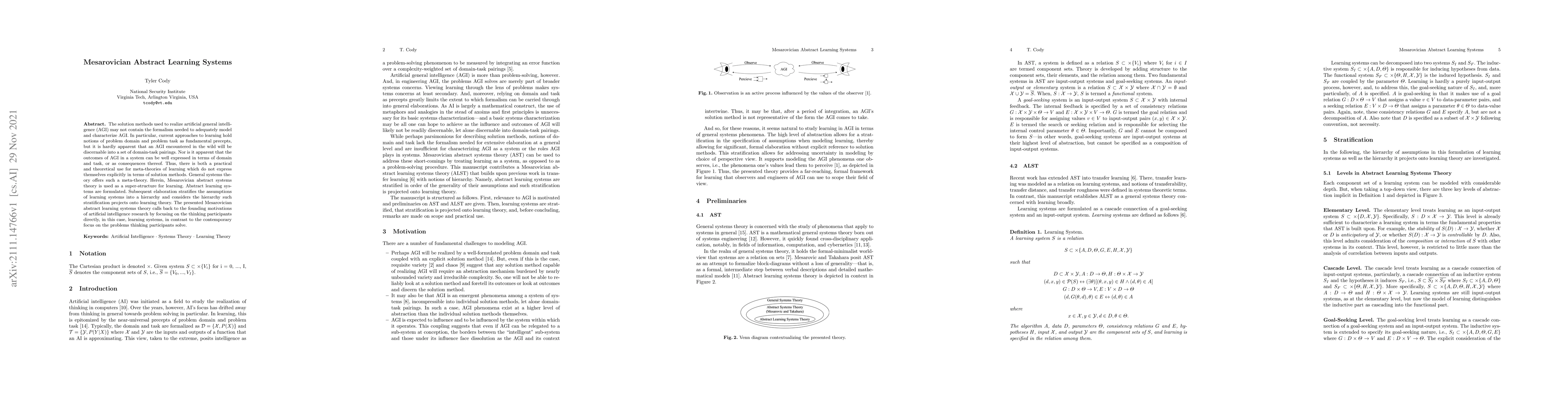Thumbnail for Mesarovician Abstract Learning Systems