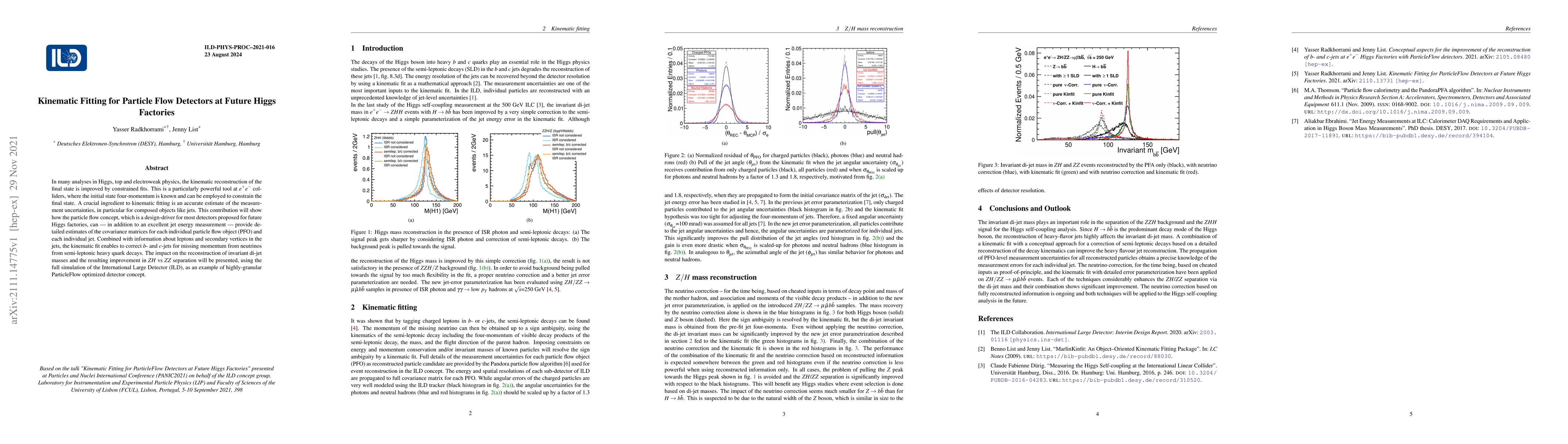 Thumbnail for Kinematic Fitting for Particle Flow Detectors at Future Higgs Factories