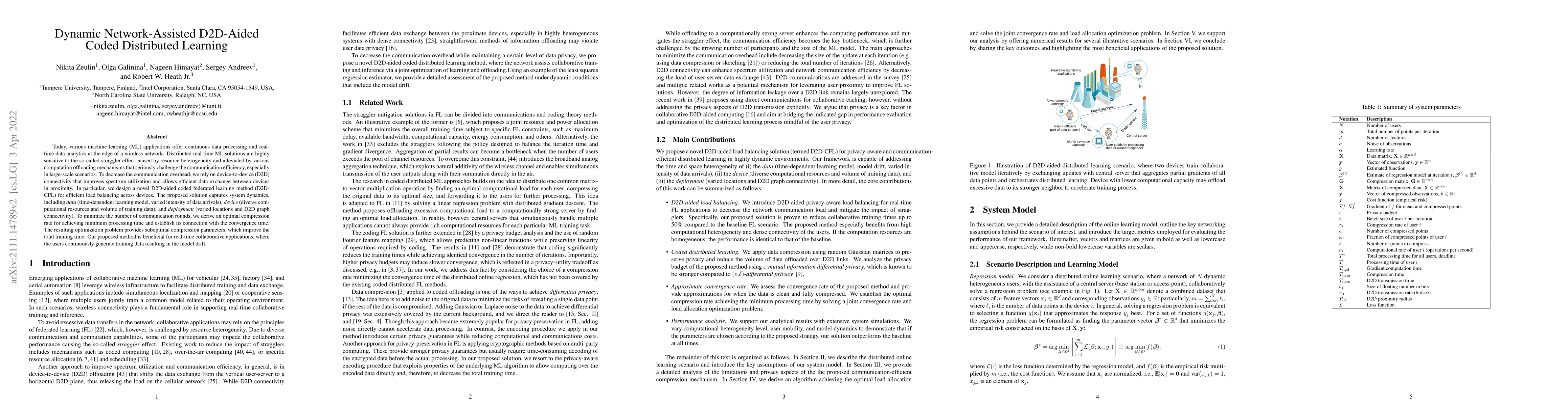 Thumbnail for Dynamic Network-Assisted D2D-Aided Coded Distributed Learning