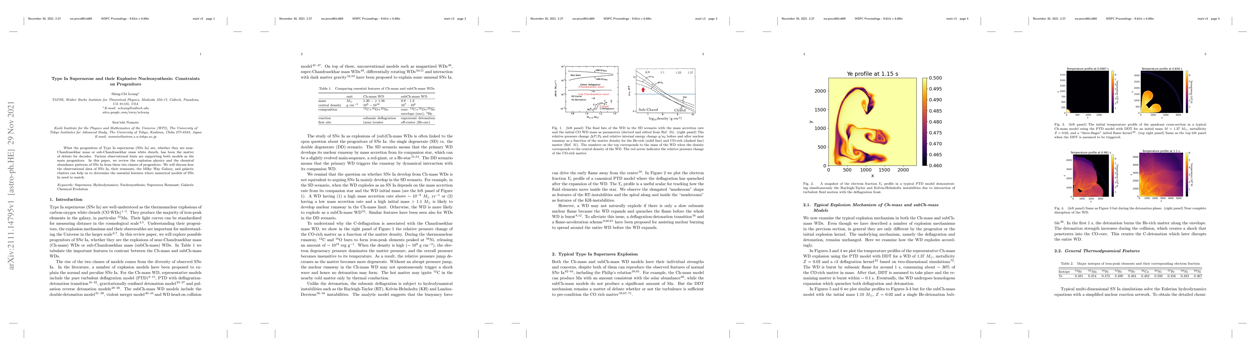 Thumbnail for Type Ia Supernovae and their Explosive Nucleosynthesis: Constraints on
  Progenitors