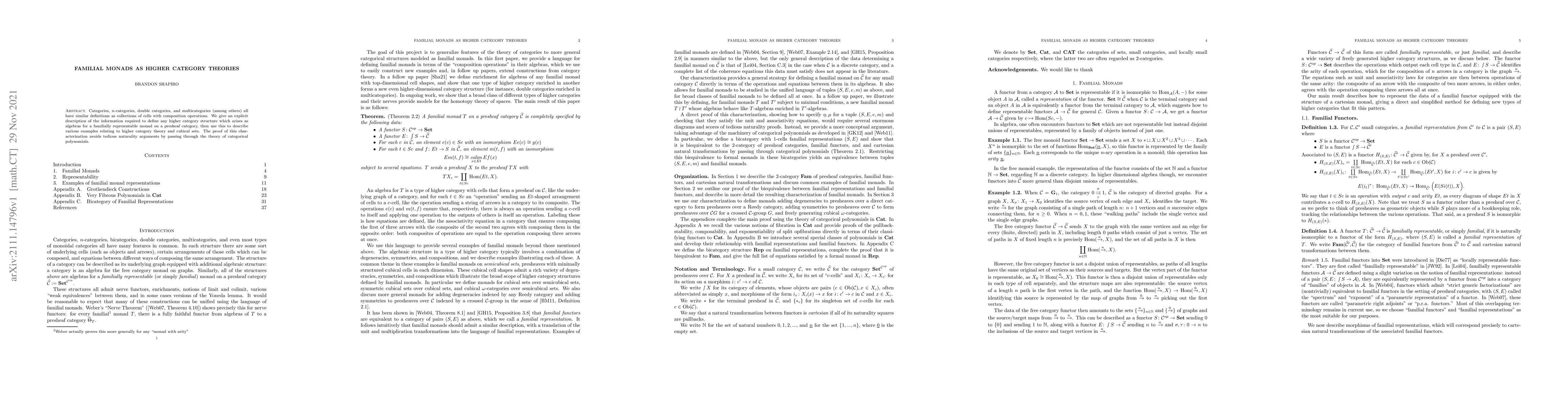 Thumbnail for Familial Monads as Higher Category Theories