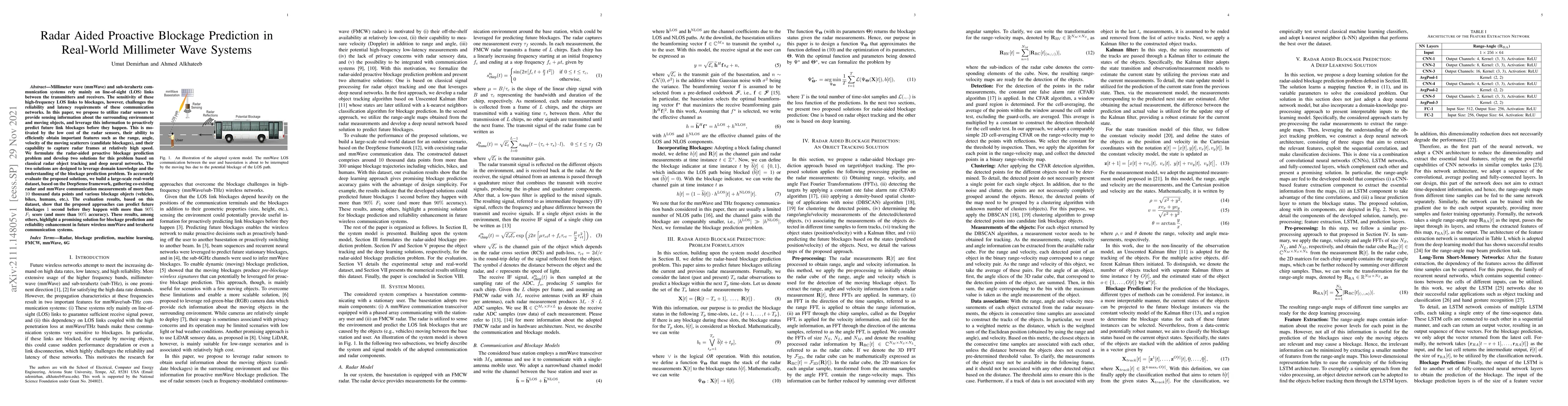 Thumbnail for Radar Aided Proactive Blockage Prediction in Real-World Millimeter Wave
  Systems