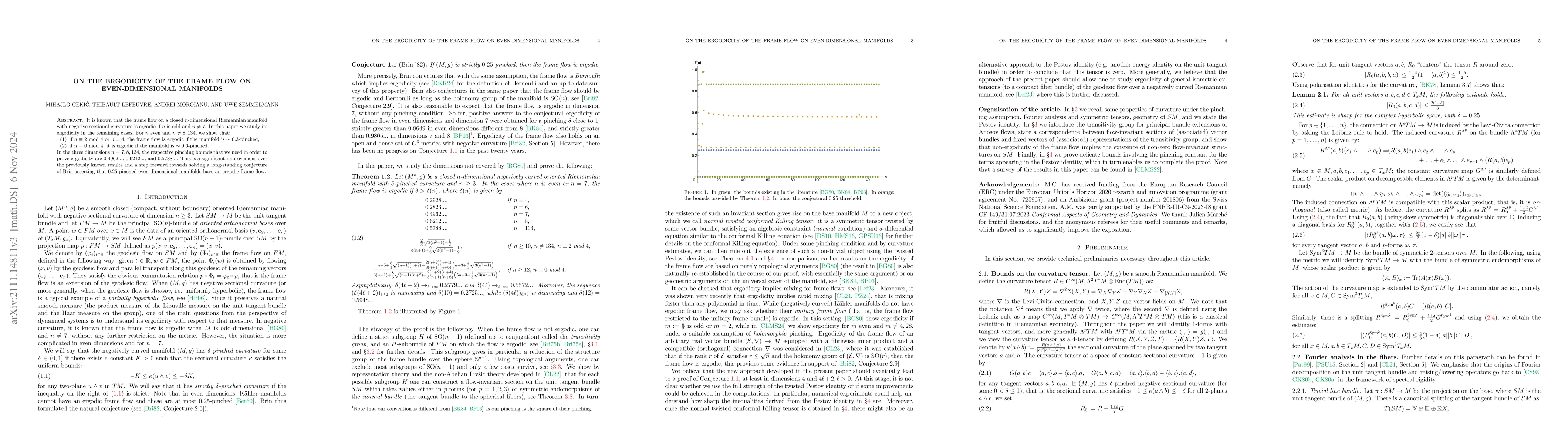 Thumbnail for On the ergodicity of the frame flow on even-dimensional manifolds
