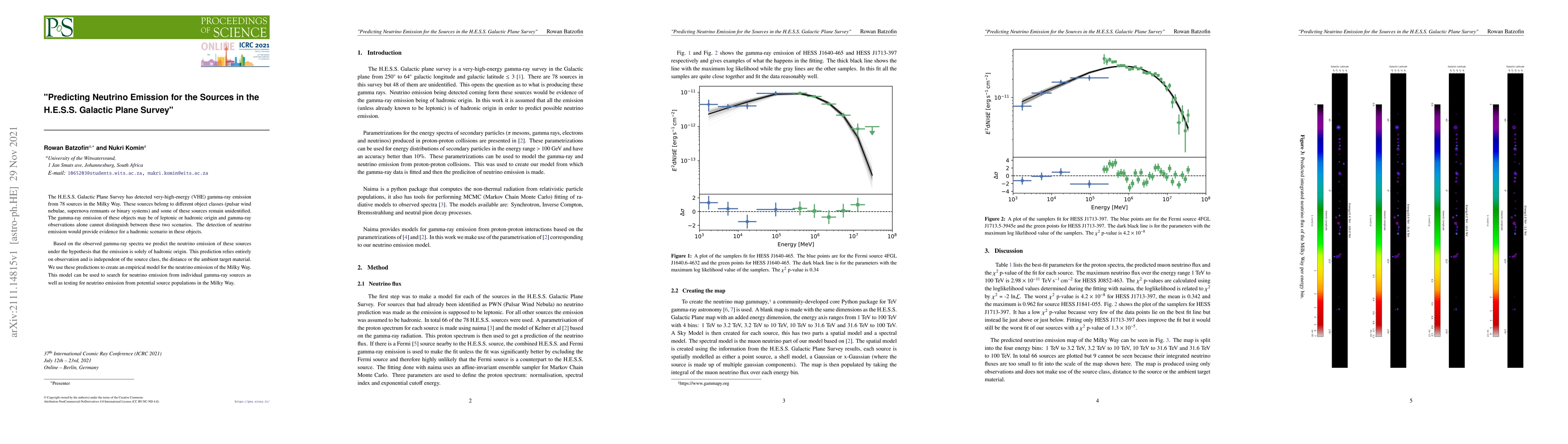 Thumbnail for Predicting the Neutrino Emission for the Sources in the H.E.S.S.
  Galactic Plane Survey
