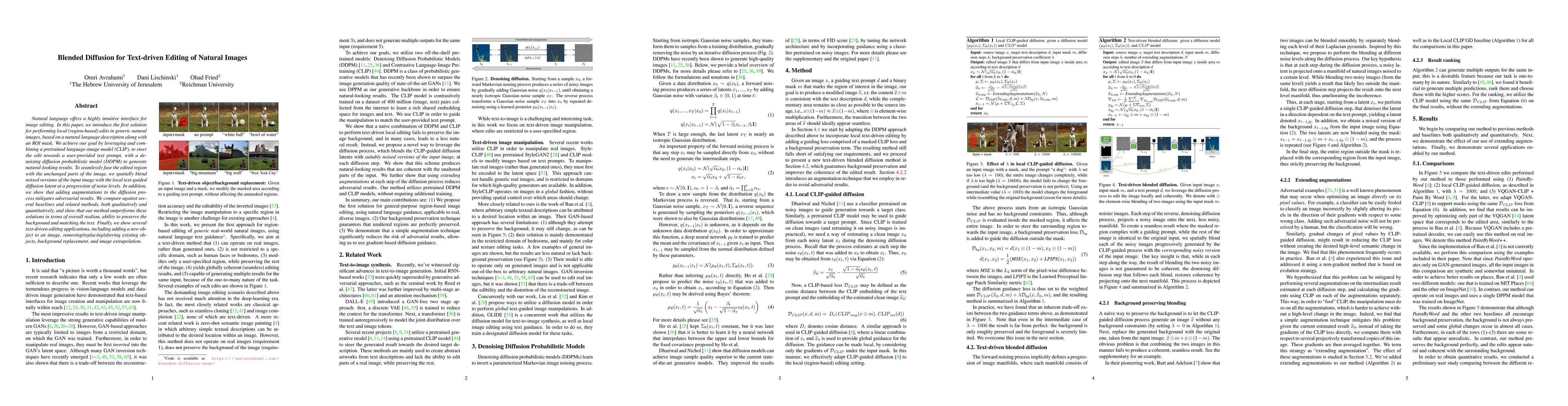 Thumbnail for Blended Diffusion for Text-driven Editing of Natural Images