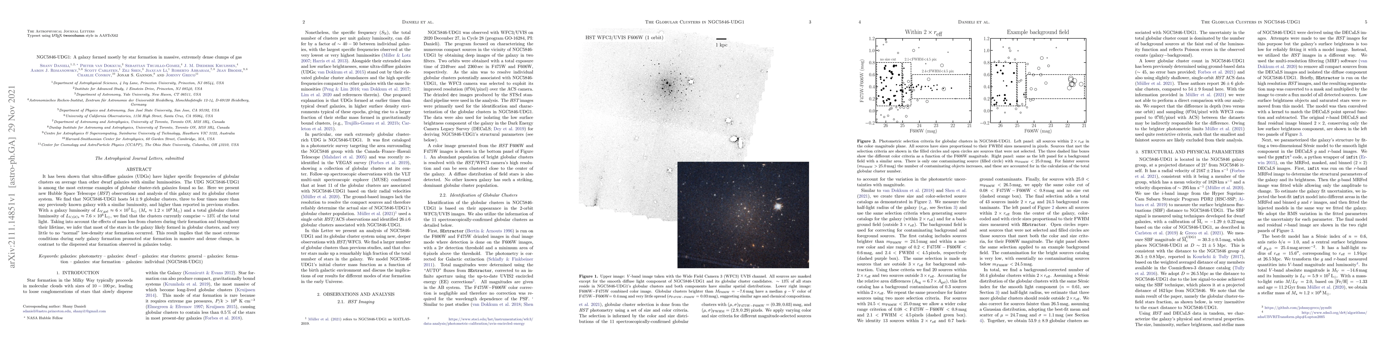 Thumbnail for NGC5846-UDG1: A galaxy formed mostly by star formation in massive,
  extremely dense clumps of gas