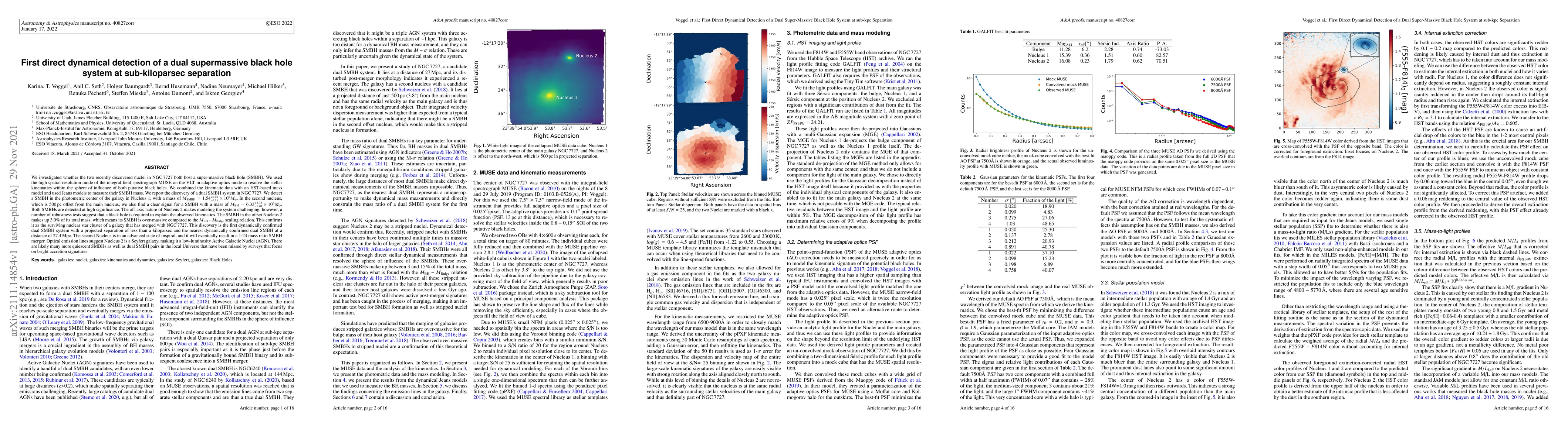 Thumbnail for First direct dynamical detection of a dual supermassive black hole
  system at sub-kiloparsec separation