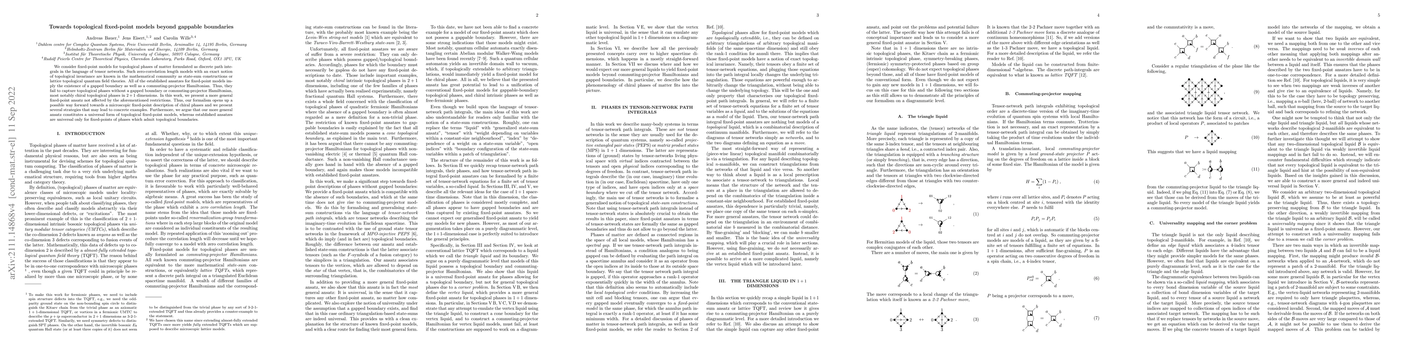 Thumbnail for Towards topological fixed-point models beyond gappable boundaries