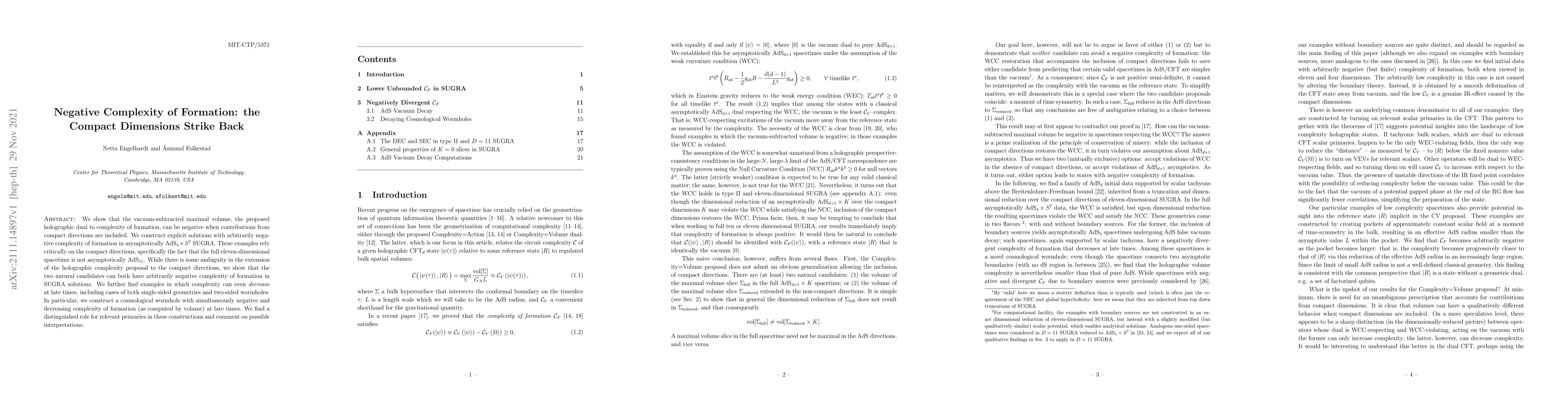 Thumbnail for Negative Complexity of Formation: the Compact Dimensions Strike Back