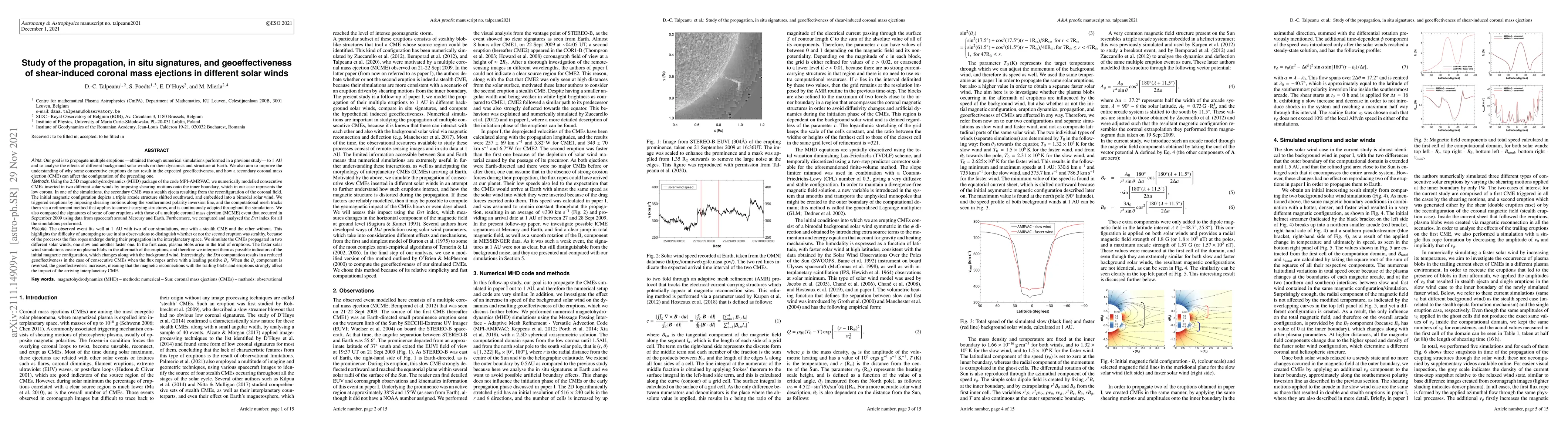 Thumbnail for Study of the propagation, in situ signatures, and geoeffectiveness of
  shear-induced coronal mass ejections in different solar winds