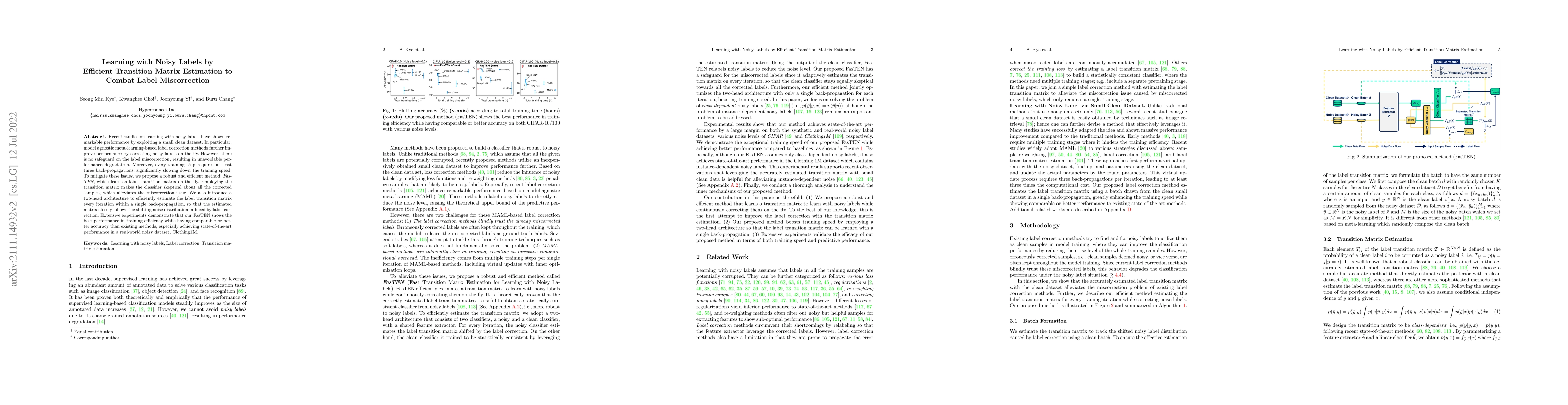 Thumbnail for Learning with Noisy Labels by Efficient Transition Matrix Estimation to
  Combat Label Miscorrection