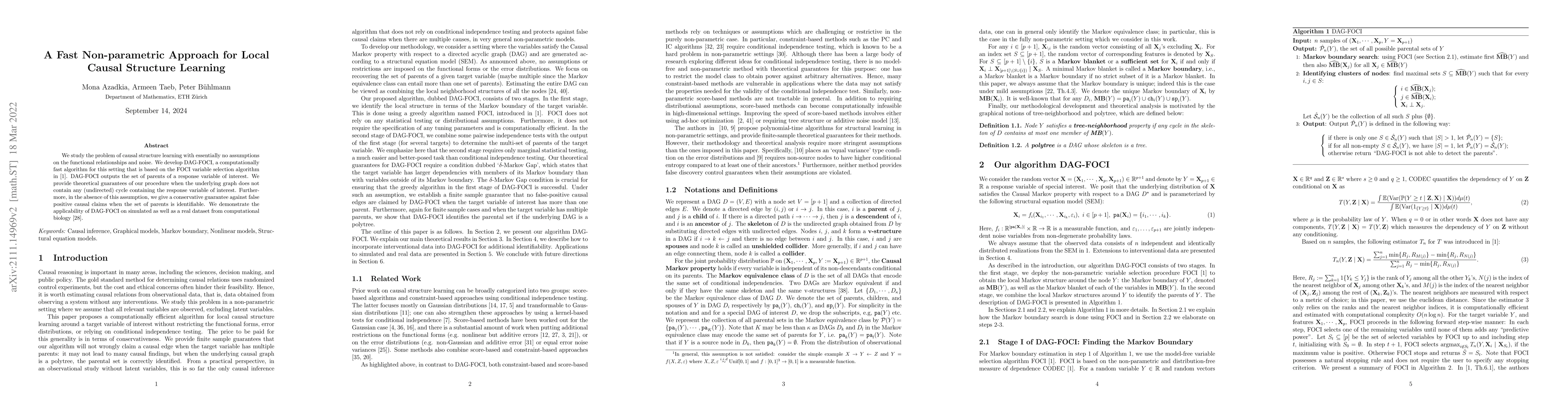 Thumbnail for A Fast Non-parametric Approach for Local Causal Structure Learning