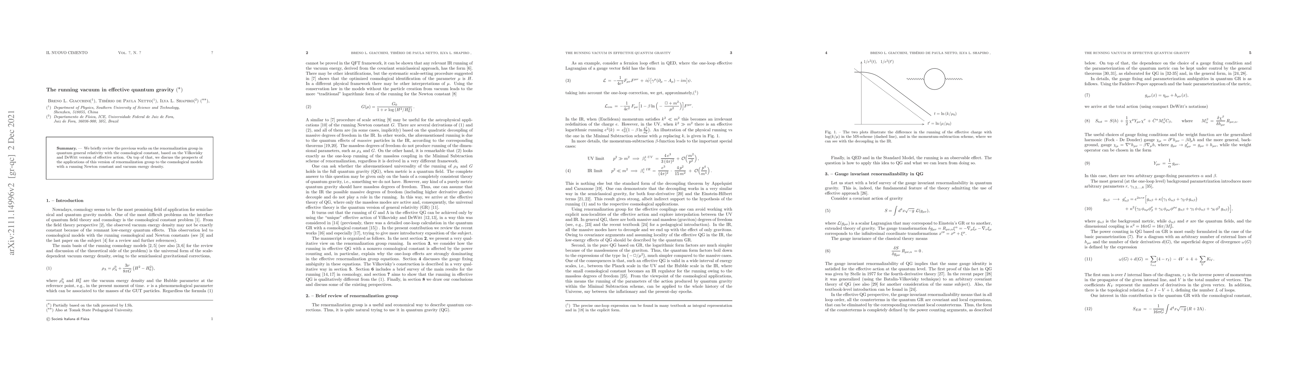 Thumbnail for The running vacuum in effective quantum gravity