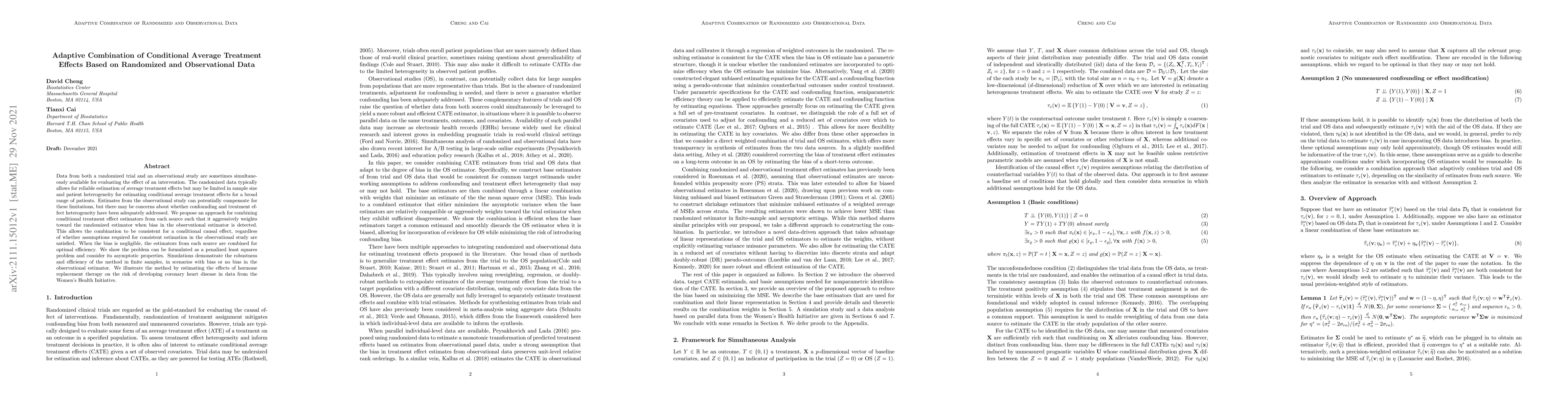 Thumbnail for Adaptive Combination of Randomized and Observational Data