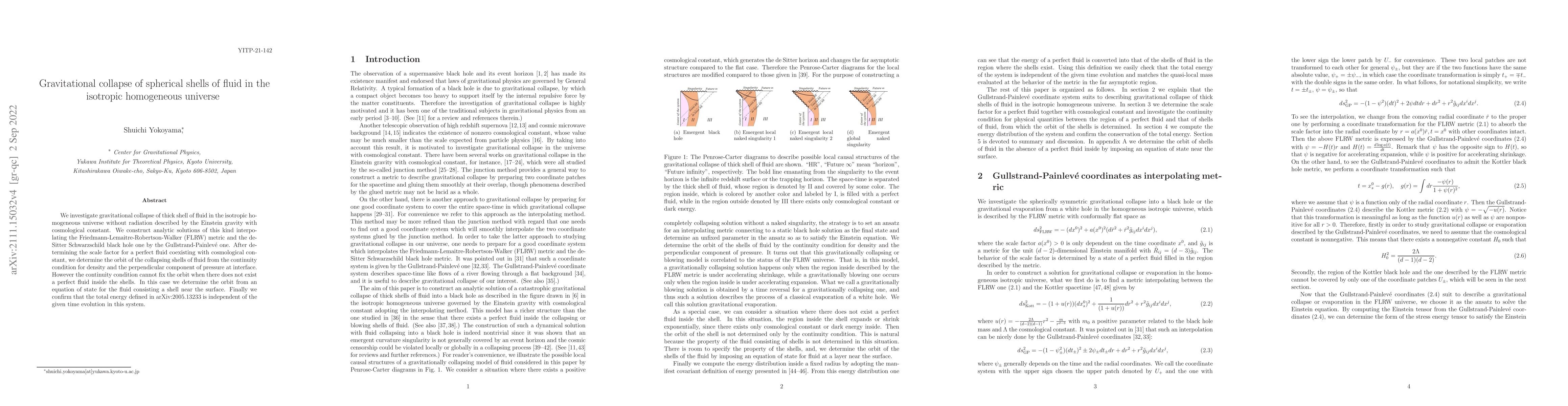 Thumbnail for Gravitational collapse of spherical shells of fluid in the isotropic
  homogeneous universe