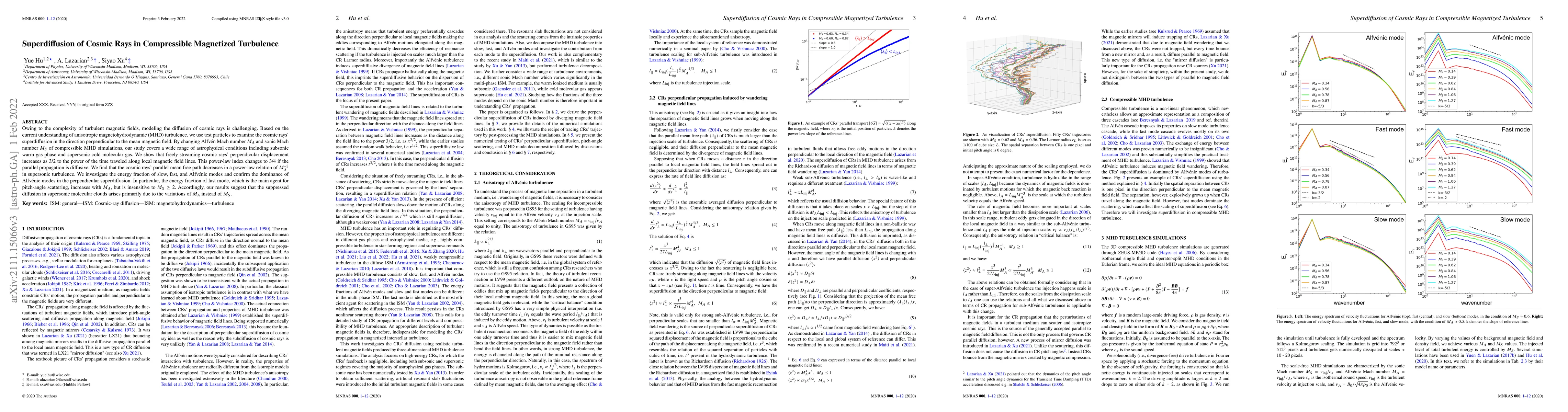 Thumbnail for Superdiffusion of Cosmic Rays in Compressible Magnetized Turbulence