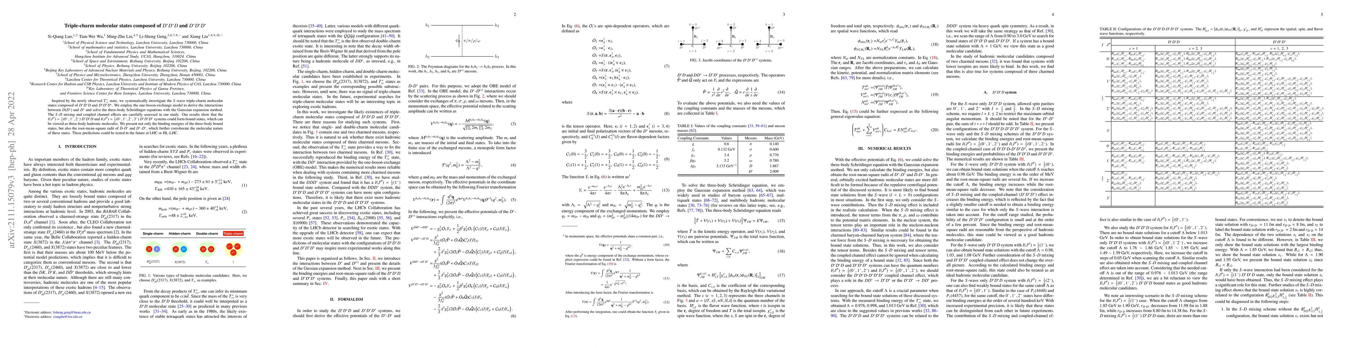 Thumbnail for Triple-charm molecular states composed of $D^*D^*D$ and $D^*D^*D^*$