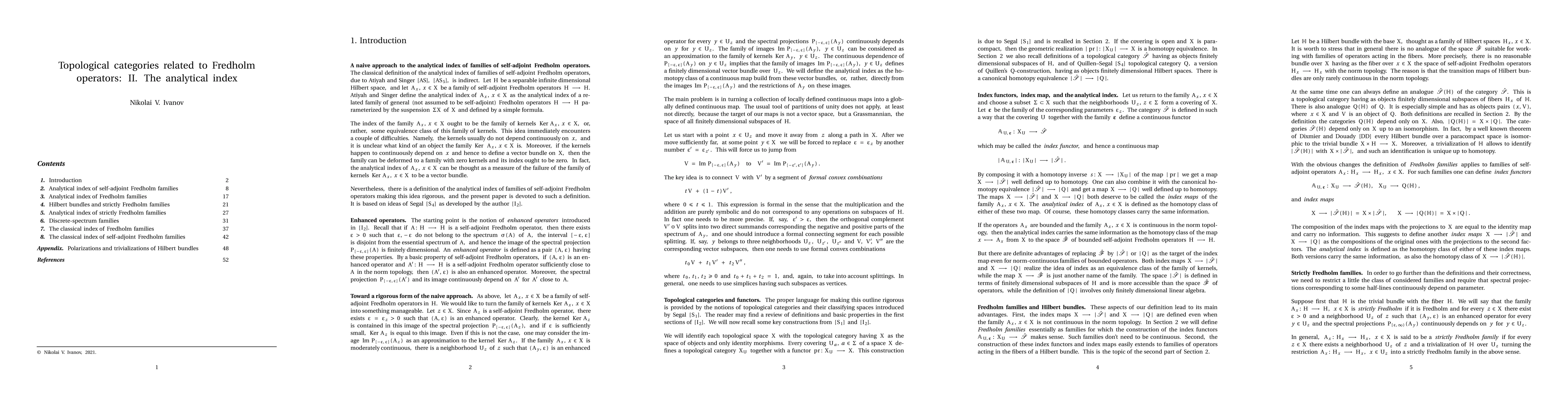 Thumbnail for Topological categories related to Fredholm operators: II. The analytical
  index