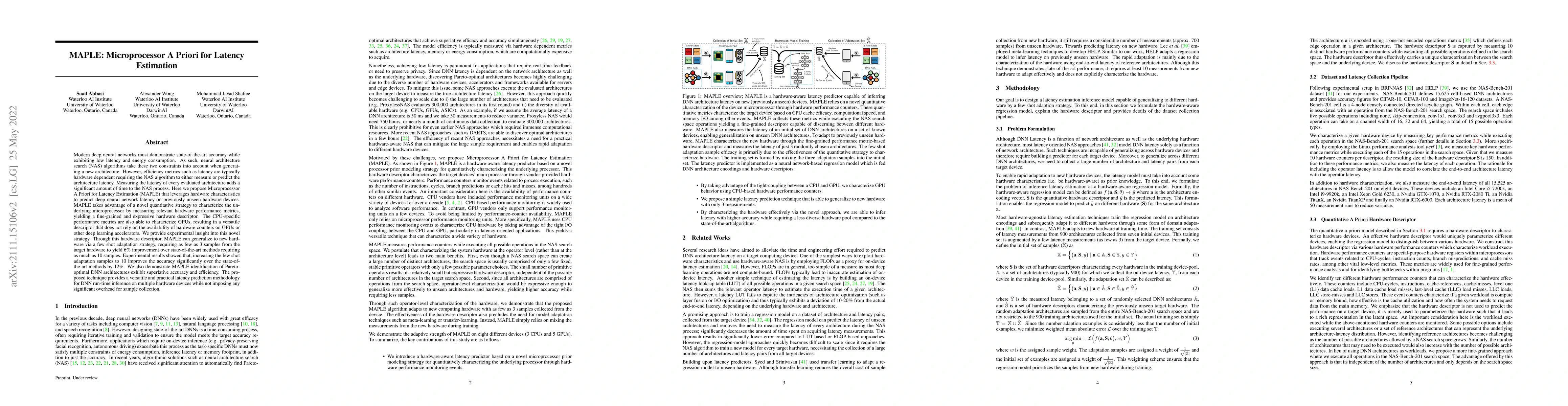 Thumbnail for MAPLE: Microprocessor A Priori for Latency Estimation