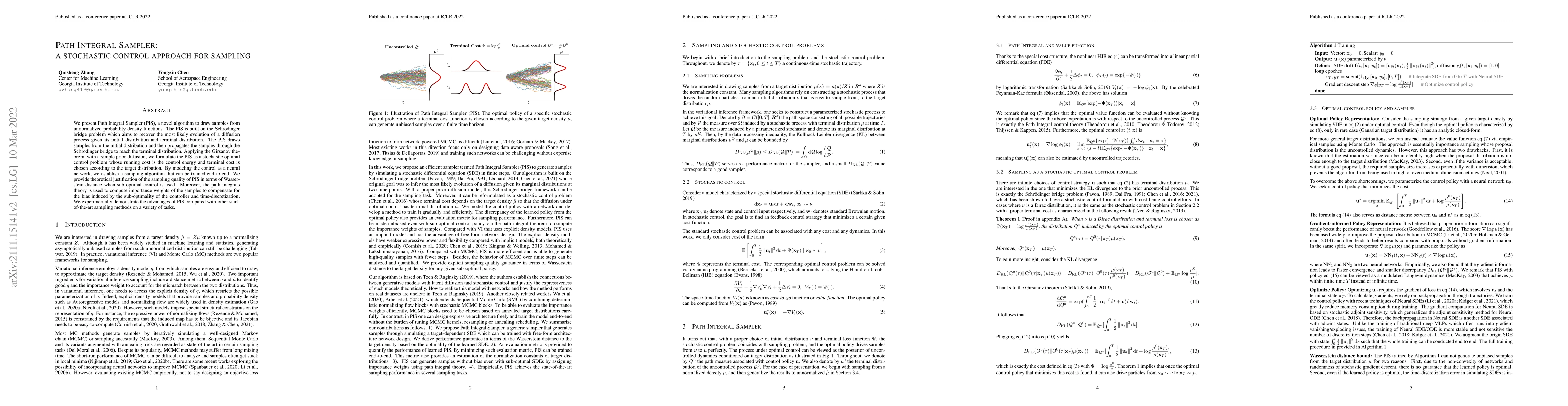 Thumbnail for Path Integral Sampler: a stochastic control approach for sampling