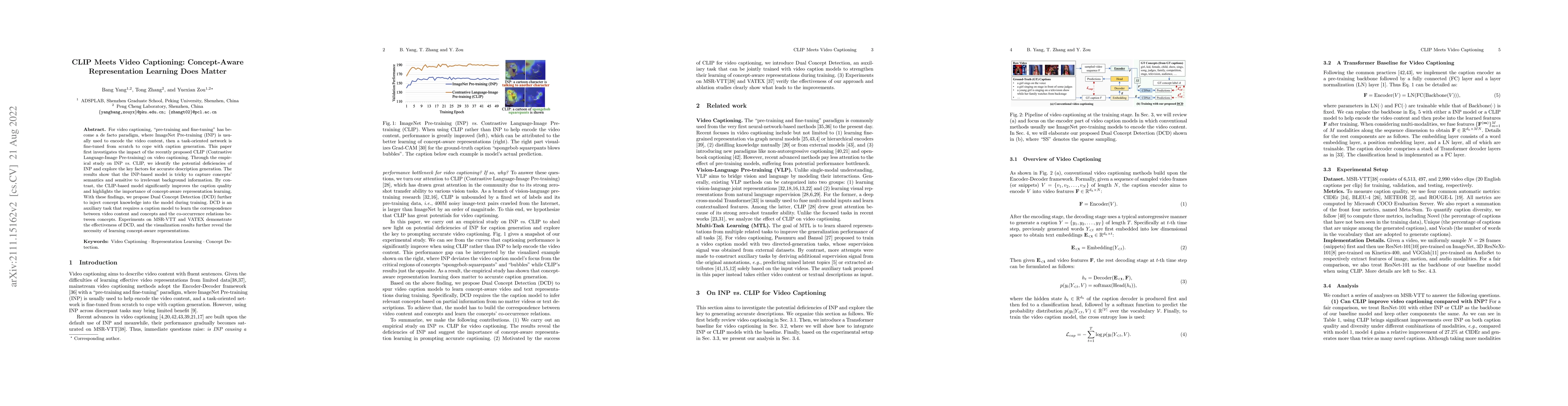 Thumbnail for CLIP Meets Video Captioning: Concept-Aware Representation Learning Does
  Matter